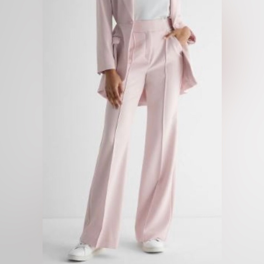 NWT Express Super High Waisted Pintuck Flare Trouser Pant